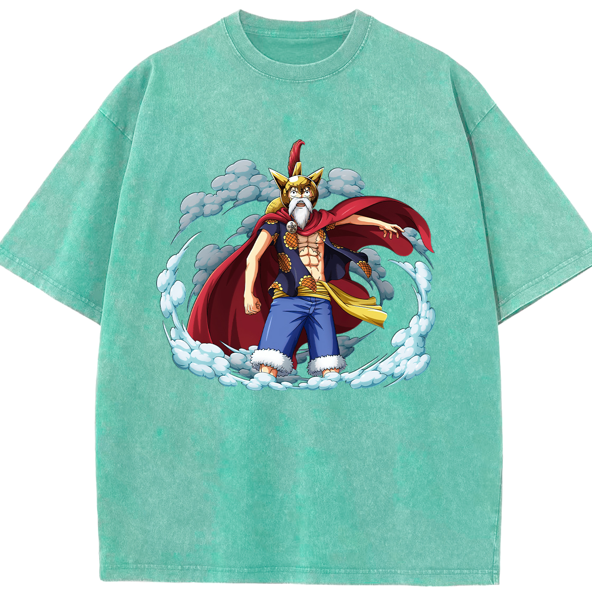 ワンピース モンキー・D・ルフィ ONE PIECE Monkey D. Luffy 綿100% ヴィンテージ風 半袖Tシャツ（フロントプリント）
